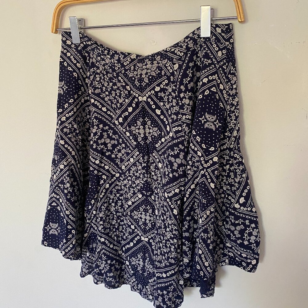 Paisley Navy + White Skater Skirt